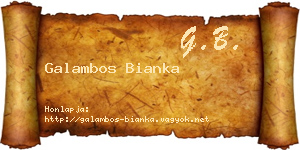 Galambos Bianka névjegykártya