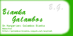 bianka galambos business card